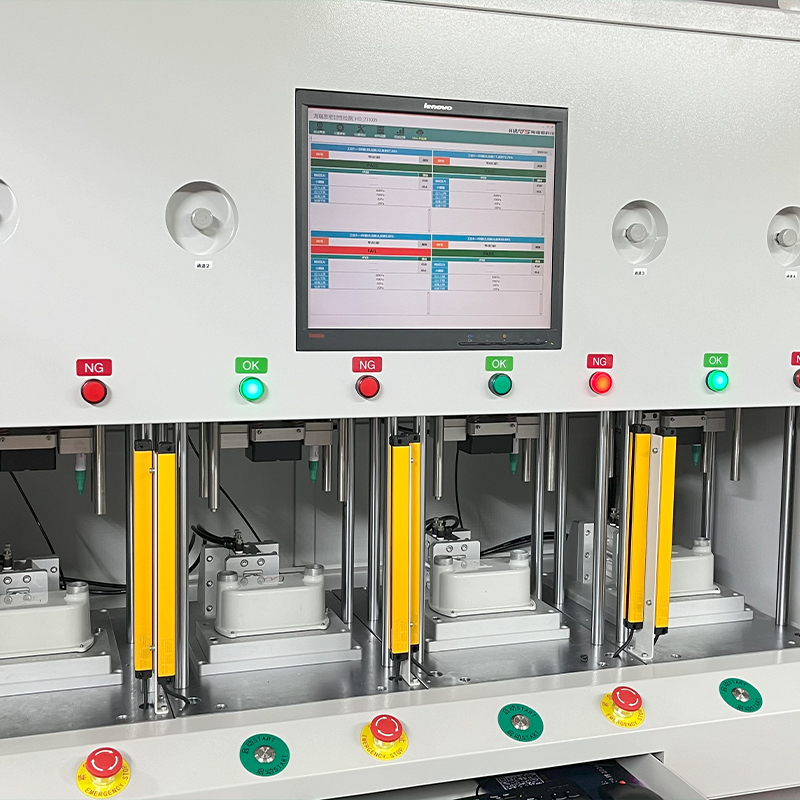 燃气表四工位压铸件气密性检测案例-宁波海瑞思测控出品